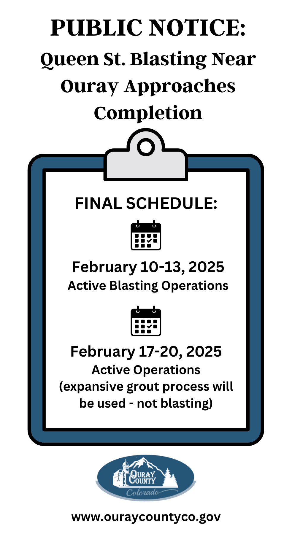 Queen St. Blasting Final Schedule Ad