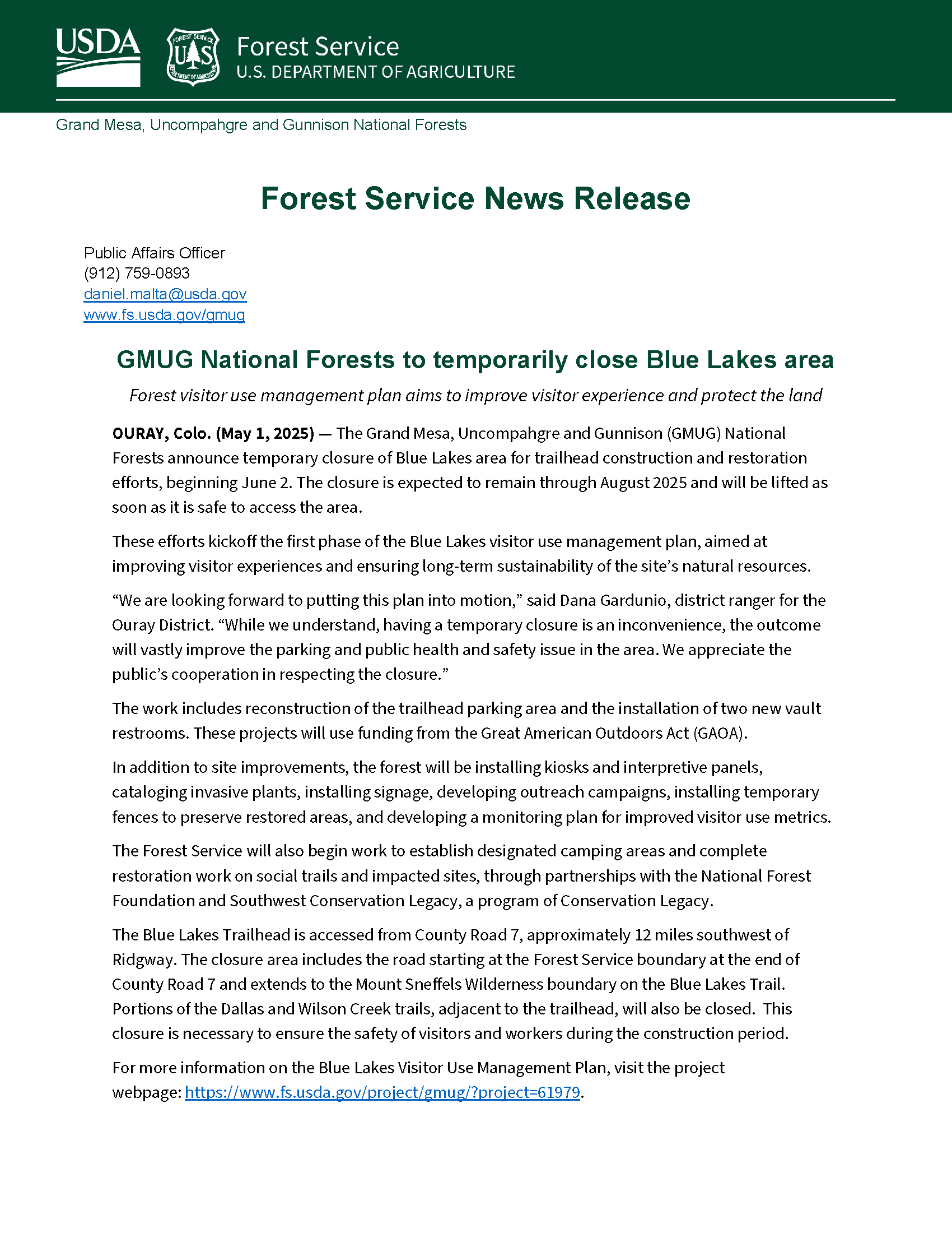 Press Release_Blue Lakes area closure_GMUG National Forests_05_01_25_Page_1