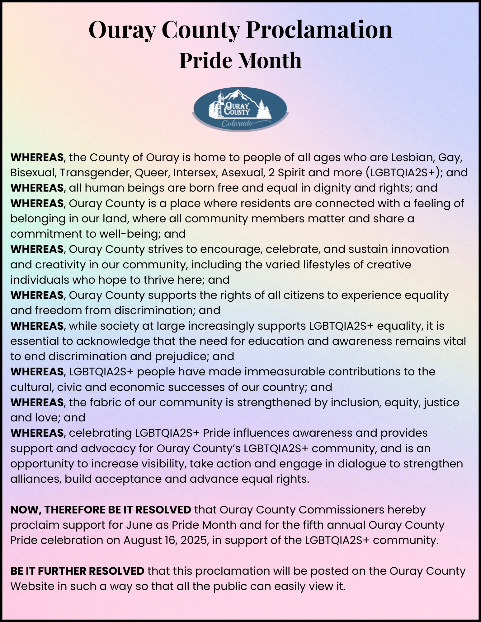 2025 Pride Proclamation