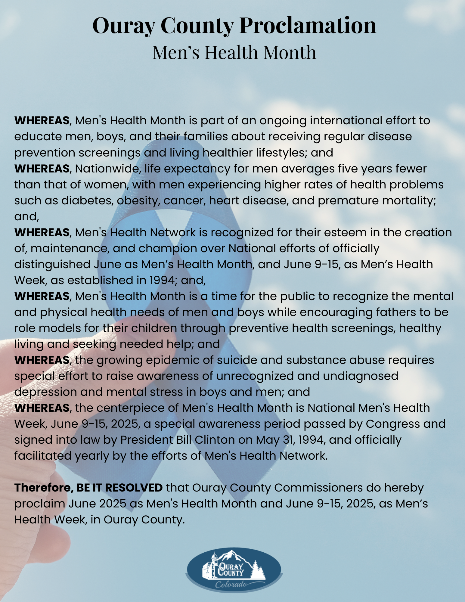 2025 Mens Health Proclamation